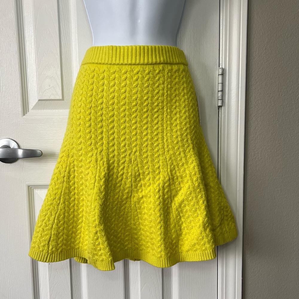 Maeve Yellow Green Knit Skirt Size medium NWT - Picture 2 of 6
